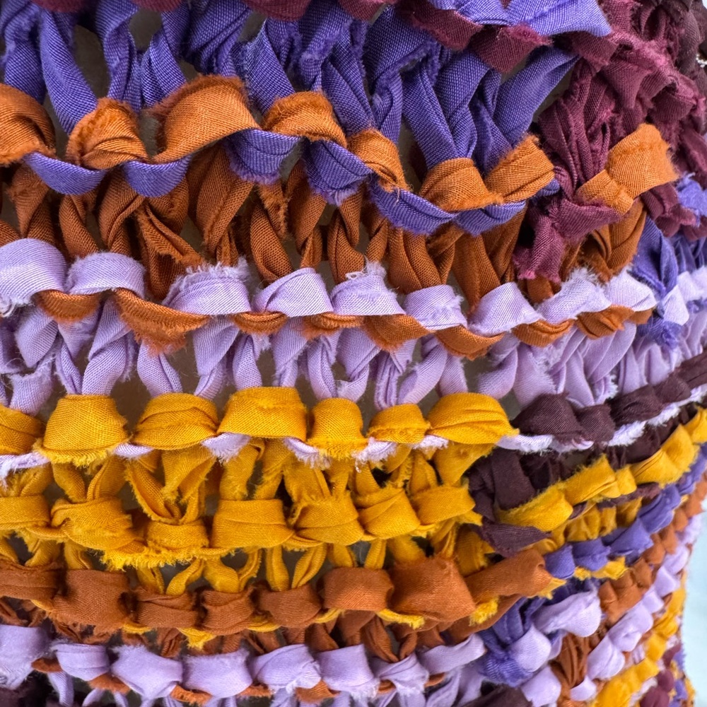 ULLA JOHNSON Emmalina Crochet Fringe Cotton & Silk Maxi Dress in Violet Orange - Picture 10 of 14